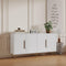Sideboard Buffet Cabinet with Storage Modern Storage Cabinets with 4 Doors with Handle for Living Room Dining Room Entryway, White - Supfirm