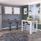 Sierra 7-Shelf 4-Door 2-piece Kitchen Set, Upper Wall Cabinet and Kitchen Island White and Walnut - Supfirm