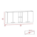 Sierra 7-Shelf 4-Door 2-piece Kitchen Set, Upper Wall Cabinet and Kitchen Island White and Walnut - Supfirm
