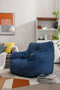 Soft Cotton Linen Fabric Bean Bag Chair Filled With Memory Sponge,Blue - Supfirm