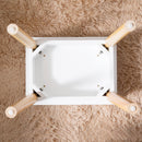 Sold Wood Vanity Table Stool,Dressing Stool for Makeup with PU,White Finish - Supfirm