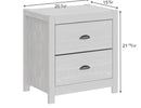 Solid Wood White Night Stand, Bedside Table, End Table, Desk with Drawers for Living Room, Bedroom - Supfirm