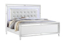 Sterling King 4 PC LED Bedroom set made with wood in White Color - Supfirm