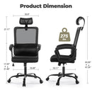 Sweetcrispy Ergonomic Office Chair High Back Mesh Gaming Desk Chair with Adjustable Headrest and Lumbar Support - Supfirm
