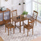 TOPMAX 5-Piece Wood Square Drop Leaf Breakfast Nook Extendable Dining Table Set with 4 Ladder Back Chairs for Small Places, Brown - Supfirm