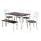 TOPMAX 6 Piece Dining Table Set with Bench, Table Set with Waterproof Coat, Ivory and Cherry - Supfirm