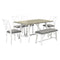 TOPMAX 6 Piece Dining Table Set Wood Dining Table and chair Kitchen Table Set with Table, Bench and 4 Chairs, Rustic Style,White+Gray - Supfirm