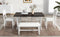 TOPMAX Farmhouse 6-Piece Trestle Dining Table Set with Upholstered Dining Chairs and Bench, 59inch, White - Supfirm