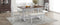 TOPMAX Mid-Century 6-Piece Trestle Table Set with Victorian Round Upholstered Dining Chairs and Long Bench, Cherry+Antique White - Supfirm