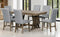 TOPMAX Mid-Century Solid Wood 7-Piece Dining Table Set Extendable Kitchen Table Set with Upholstered Chairs and 12" Leaf for 6, Golden Brown+Gray Cushion - Supfirm
