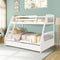 TOPMAX Solid Wood Twin Over Full Bunk Bed with Two Storage Drawers, White - Supfirm