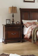 Traditional Formal Look Cherry Finish 1pc Nightstand Storage Space Bedside Table Plywood Veneer Bedroom Furniture - Supfirm