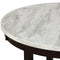 Transitional 5pc Round Counter Height Dining Table Set White Faux Marble Upholstered Black Fabric Dining Room Wooden Furniture - Supfirm