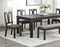 Transitional Style 6pc Dining Room Set Dining Table w Leaf 1x Bench and 4x Side Chairs Dark Grey Finish Cushion Seats Kitchen Dining Furniture - Supfirm