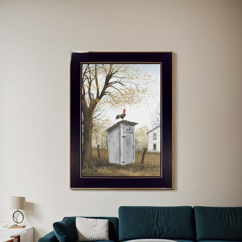 Supfirm Trendy Decor 4U "Morning Commute (Outhouse)" Framed Wall Art, Modern Home Decor Framed Print for Living Room, Bedroom & Farmhouse Wall Decoration by Billy Jacobs - Supfirm