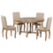 TREXM 5-Piece Farmhouse Dining Table Set Wood Round Extendable Dining Table and 4 Upholstered Dining Chairs (Natural Wood Wash) - Supfirm