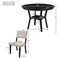 TREXM 5-Piece Kitchen Dining Table Set Round Table with Bottom Shelf, 4 Upholstered Chairs for Dining Room(Espresso) - Supfirm