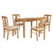 TREXM 5-Piece Kitchen Dining Table Set, Wooden Rectangular Dining Table and 4 Upholstered Chairs for Kitchen and Dining Room (Drift Wood) - Supfirm