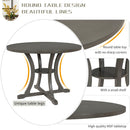 TREXM 5-Piece Round Dining Table and Chair Set with Special-shaped Legs and an Exquisitely Designed Hollow Chair Back for Dining Room (Gray) - Supfirm