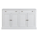 TREXM Kitchen Sideboard Storage Buffet Cabinet with 2 Drawers & 4 Doors Adjustable Shelves for Dining Room, Living Room (Antique White) - Supfirm