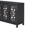TREXM Retro 4-Door Mirrored Buffet Sideboard with Metal Pulls for Dining Room, Living Room and Hallway (Espresso) - Supfirm