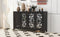 TREXM Retro 4-Door Mirrored Buffet Sideboard with Metal Pulls for Dining Room, Living Room and Hallway (Espresso) - Supfirm