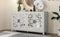 TREXM Retro 4-Door Mirrored Buffet Sideboard with Metal Pulls for Dining Room, Living Room and Hallway (Natural Wood Wash) - Supfirm