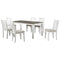TREXM Retro Style 7-Piece Dining Table Set with Extendable Table and 6 Upholstered Chairs (Brown+White) - Supfirm