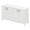TREXM Sideboard with 4 Door Large Storage Buffet with Adjustable Shelves and Metal Handles for Kitchen, Living Room, Dining Room (Antique White) - Supfirm