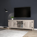 TV Stand Storage Media Console Entertainment Center With Two Doors, Grey Walnut - Supfirm