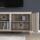 TV Stand Storage Media Console Entertainment Center With Two Doors, Grey Walnut - Supfirm