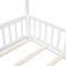 Twin House Bed with Guardrails, Slats ,White - Supfirm