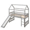 Twin Loft Bed with Slide, House Bed with Slide,White(OLD SKU :LT000212AAE) - Supfirm