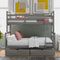 Twin over Full Bunk Bed with Ladder, Two Storage Drawers, Safety Guardrail, Gray - Supfirm