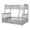 Twin-Over-Full Bunk Bed with Ladders and Two Storage Drawers(Gray){old sku:LT000165AAE} - Supfirm