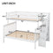 Twin over Full Stairway Bunk Bed with storage, White - Supfirm