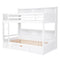 Twin Size Bunk Bed with Built-in Shelves Beside both Upper and Down Bed and Storage Drawer,White - Supfirm