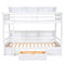 Twin Size Bunk Bed with Built-in Shelves Beside both Upper and Down Bed and Storage Drawer,White - Supfirm