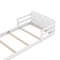 Twin Size Floor Bed with Storage Footboard and Guardrail, White - Supfirm