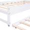 Twin XL Wood Daybed with 2 Trundles, 3 Storage Cubbies, 1 Light for Free and USB Charging Design, White - Supfirm