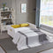 Twins Sofa Bed Cream White Fabric - Supfirm