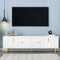 U-Can Modern TV Stand with 5 Champagne Legs - Durable, Stylish and Spacious, TVs Up to 75'' - Supfirm