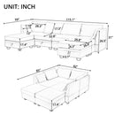 U_Style Modern Large U-Shape Modular Sectional Sofa, Convertible Sofa Bed with Reversible Chaise for Living Room, Storage Seat - Supfirm