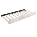 Upholstered Daybed Sofa Bed Twin Size With Trundle Bed and Wood Slat ,Beige - Supfirm