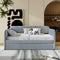 Upholstered Daybed Sofa Bed Twin Size With Trundle Bed and Wood Slat, Gray - Supfirm