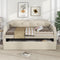 Upholstered Daybed with Trundle, Wood Slat Support,Upholstered Frame Sofa Bed, Twin, Beige(Expected Arrival Time: 1.23) - Supfirm