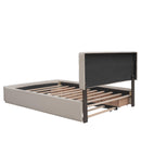 Upholstered Platform Bed with 2 Drawers and 1 Twin XL Trundle, Linen Fabric, Queen Size - Dark Beige(OLD SKU :LP000314AAA) - Supfirm