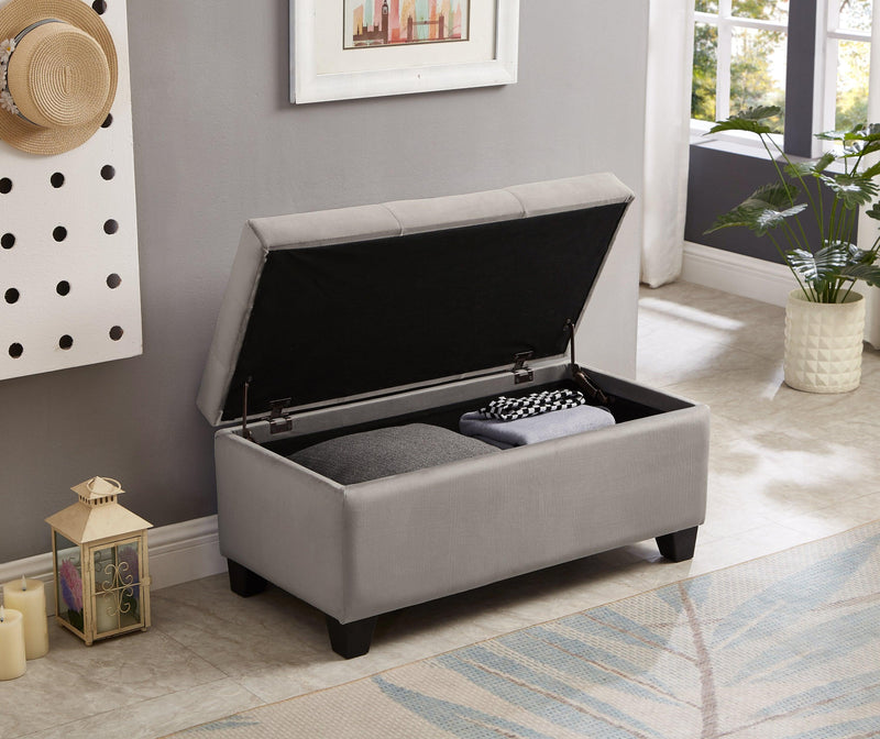 Upholstered Storage Rectangular bench for Entryway Bench,Bedroom End of Bed Bench Foot of Bed Bench Entryway.Charcoal Gray - Supfirm