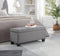Upholstered storage rectangular bench for Entryway Bench,Bedroom end of Bed bench foot of the Bed,Bench Entryway,Gray - Supfirm
