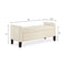 Upholstered Tufted Button Storage Bench with nails trim,Entryway Living Room Soft Padded Seat with Armrest,Bed Bench - Cream - Supfirm